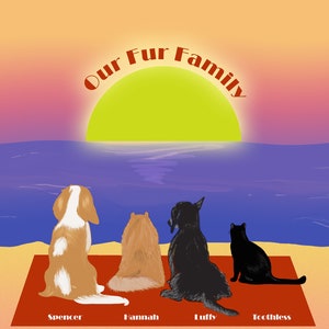 My Fur Family 5X7 inches Framed - Made to Order