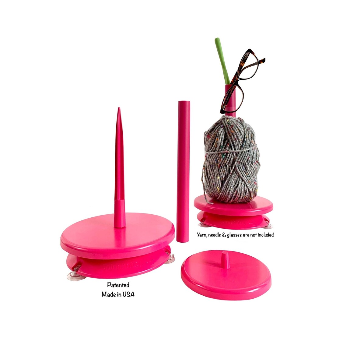 Spinnknitty Yarn Station Magenta Yarn Tower, Yarn Winder, Yarn Organizer, Yarn Spinner, Yarn