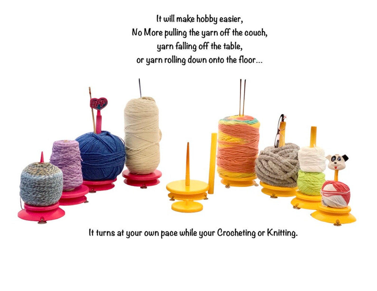 Spinnknitty Yarn Station Magenta Yarn Tower, Yarn Winder, Yarn