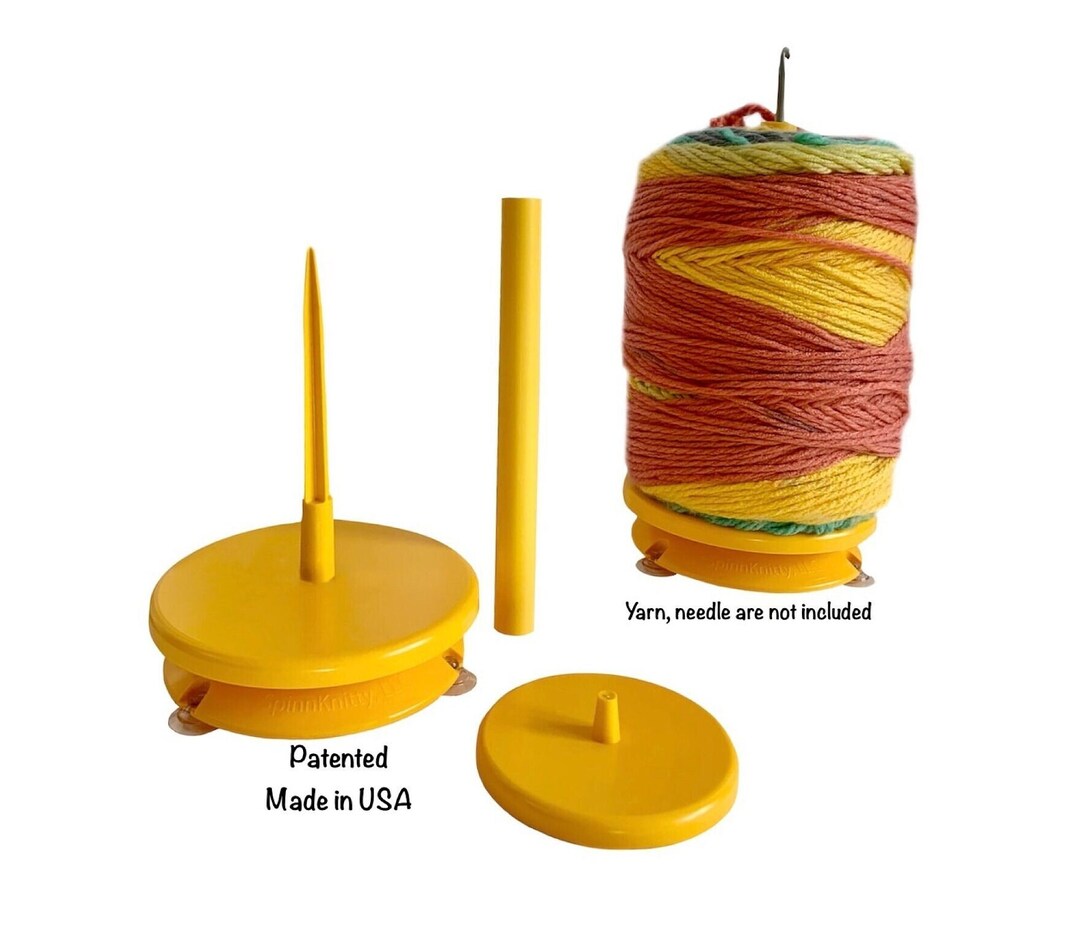 Spinnknitty Yarn Station Yellow Yarn Spinner, Yarn Tower, Yarn