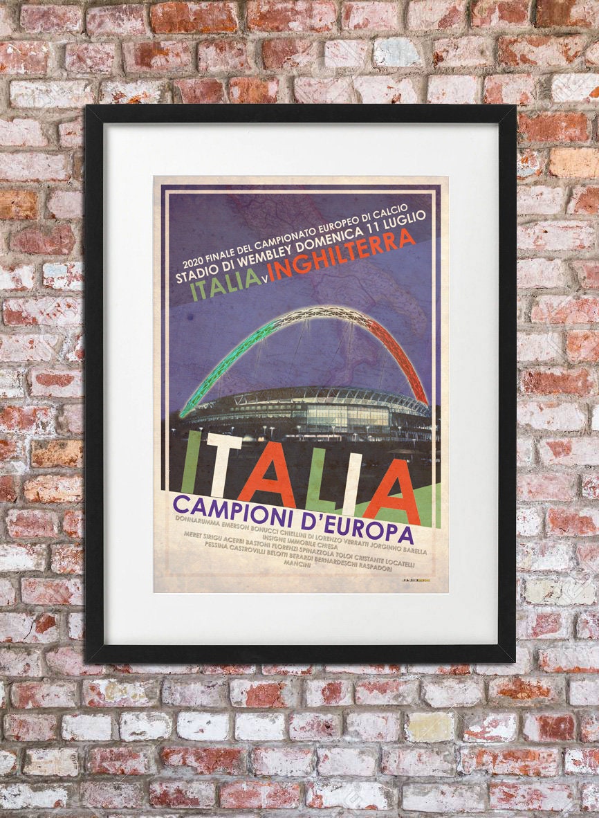 ITALY FOOTBALL Italia Calcio Vintage style European Champions footbal…