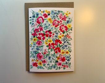 Watercolour floral Greetings Card -  Art Cards - A6 - Botanical - Any Occasion - Blank