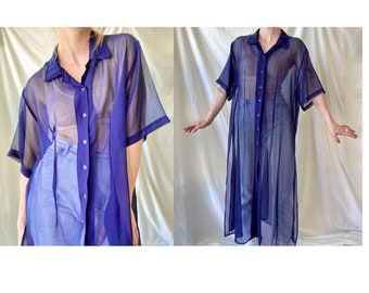 plus size sheer shirt dress