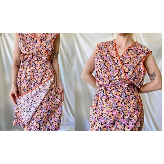 Vintage Italian 70s Floral Wrap Dress