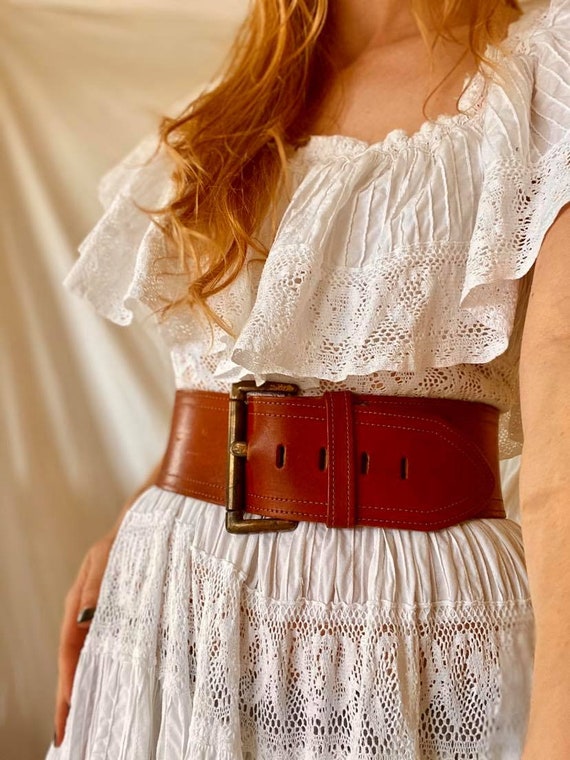 1970s Leather Statement Belt
