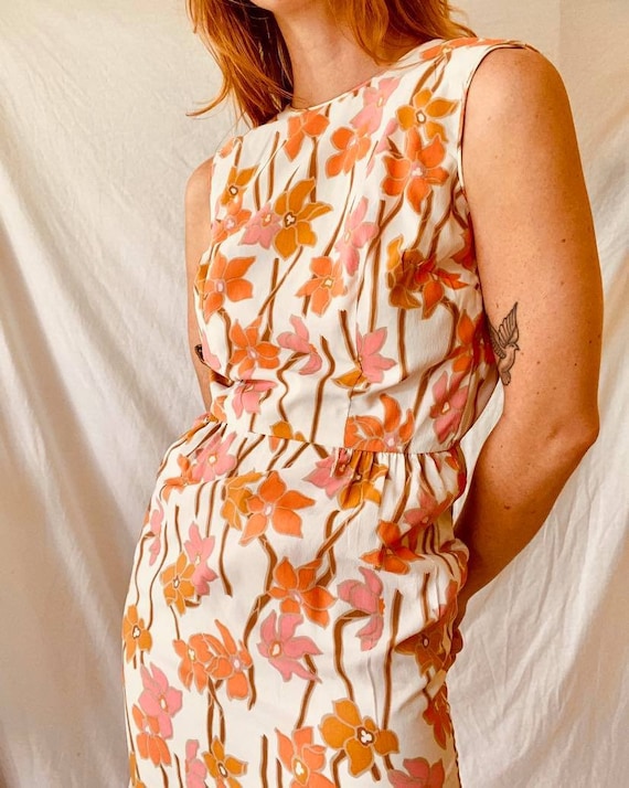 1960s Floral Mod Dress