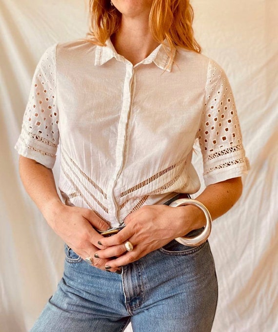 Romantic Vintage White Blouse