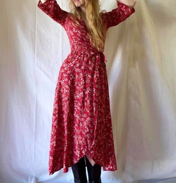 Vintage Batik Printed Wrap Dress / Wrap Dress / Vi