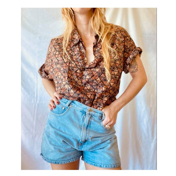 Abstract Pattern Oversized Shirt Unisex
