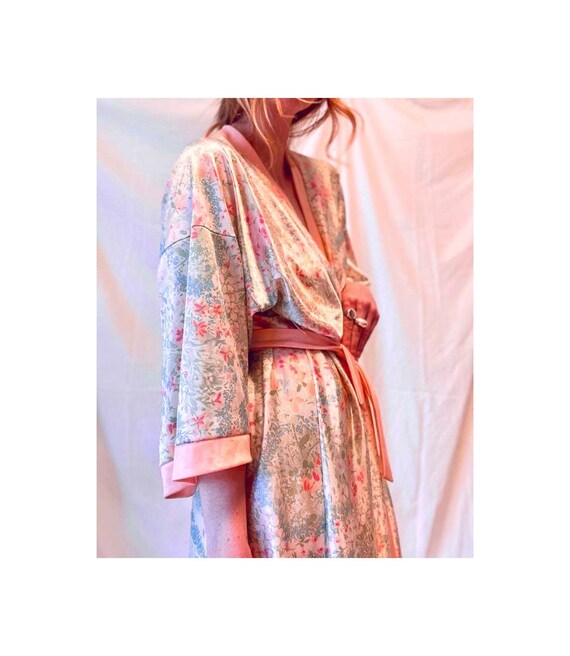 Original 60s 70s Floral Robe / Vintage Floral Gown