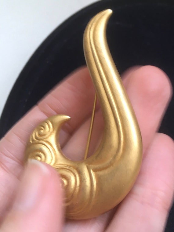 LARGE gold BROOCH | Sphinx | Mid century modern |… - image 3