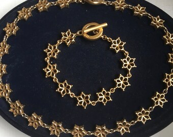 D'ORLAN 22 carat gold plated | Necklace and bracelet set | Baroque | Signed | Designer | Runway | Modernist couture