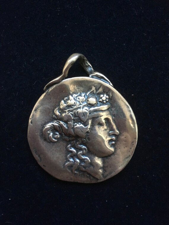 GREEK COIN pendant | Dionysus | Hercules | Silver