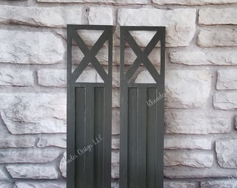 Handcrafted Pine Exterior Shutters: Rustic Farmhouse Style
