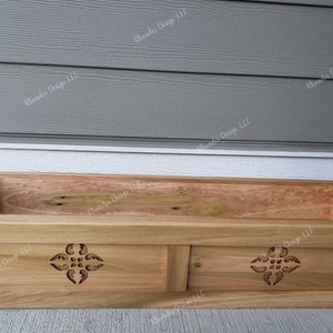 Wood Window Box, Wooden Window Box with Emblem, Planter Box, Flower Box, Window Box