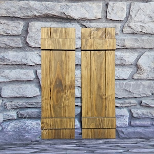 Wood Shutters Exterior, Board and Batten, Cottage Shutters, Rustic Shutters, Farmhouse Shutters, Design 1