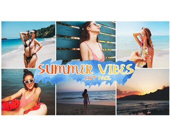 Paquete LUT Summer Vibes 2020, LUT CINEMÁTICO, LUT de corrección de color verde azulado y naranja para Photoshop/Premiere Pro