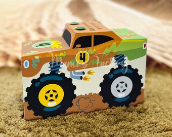 Monster truck - Boîte cadeau imprimable Monster truck - Boîte cadeau Monster truck - Cadeaux Orange Truck - PDF - Fichier numérique