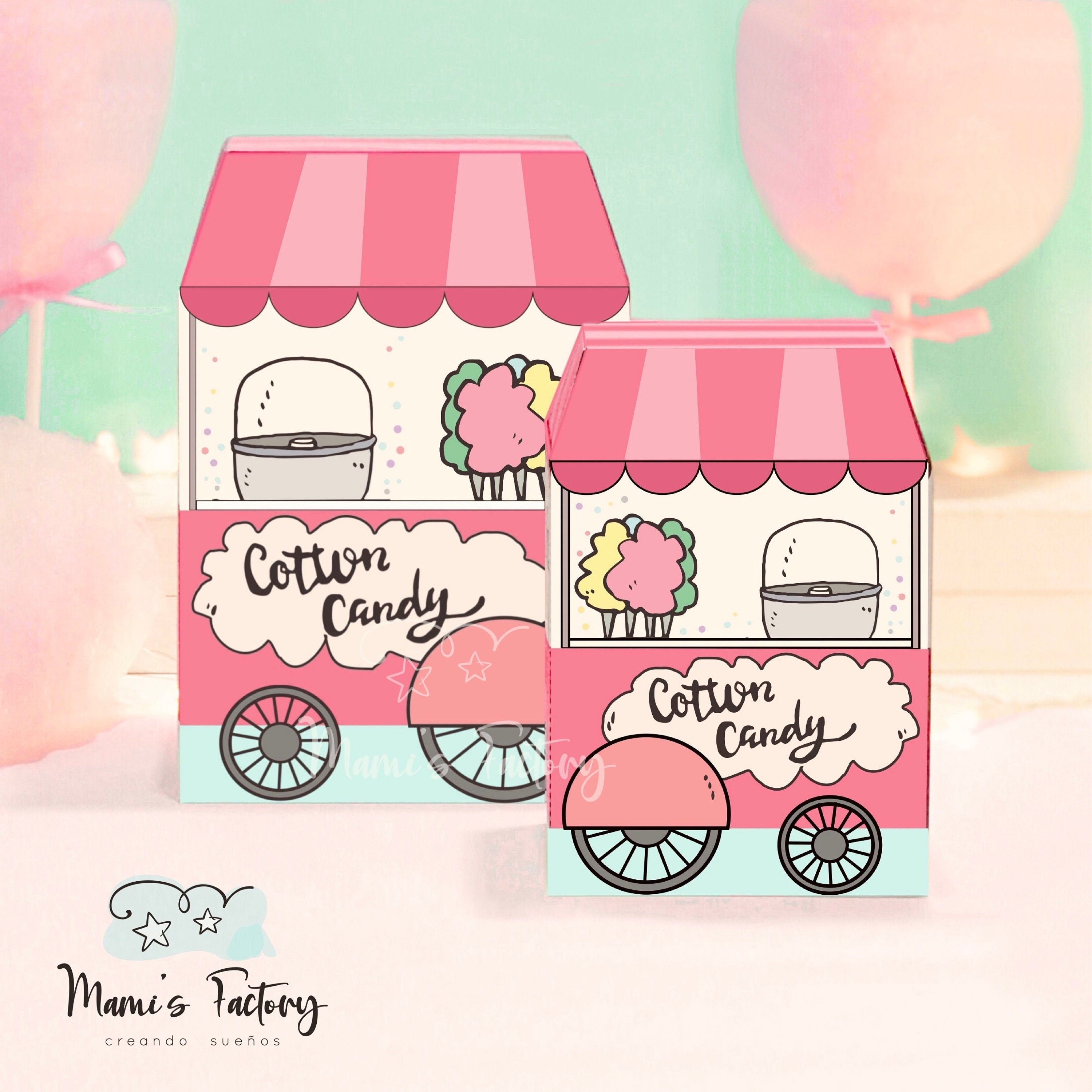 Printable Cotton Candy stand Party favor Candy and treat Etsy