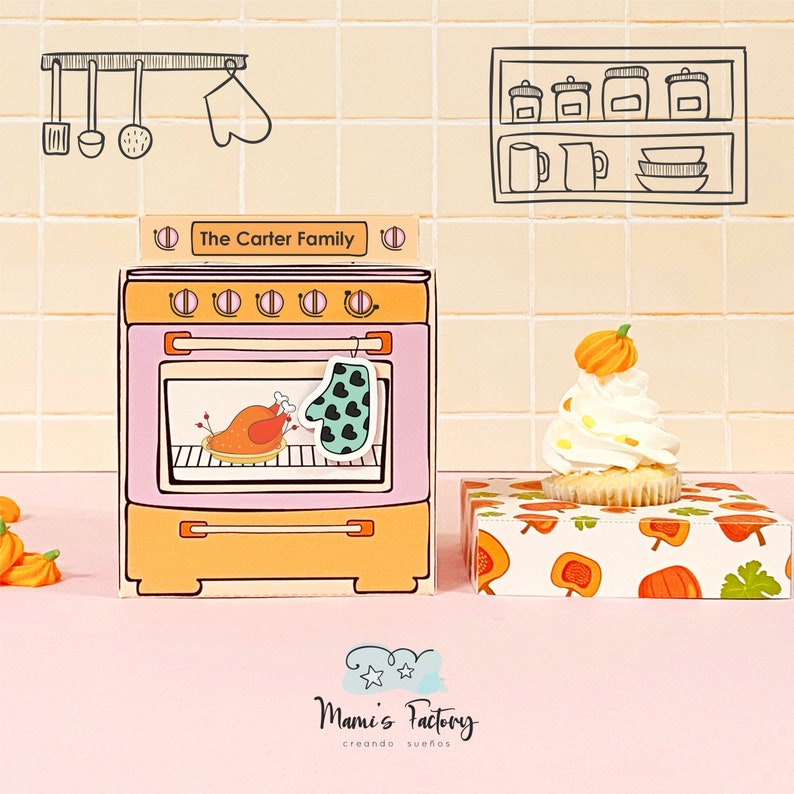 Printable Retro Oven - Thanks Giving Gift - Thanks Giving Favor Printable Retro Oven - Thanks Giving Gift - Thanks Giving Favor