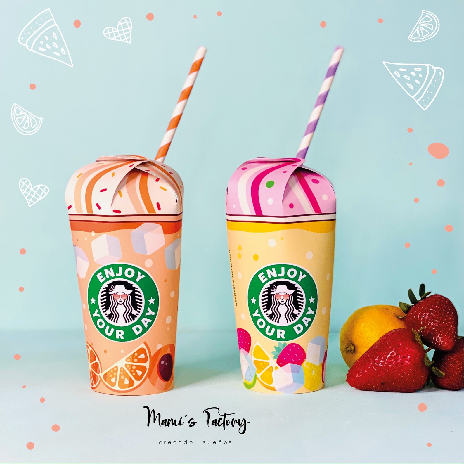 Vasos Starbucks Imprimibles Personalizados Batidos Café Etsy México