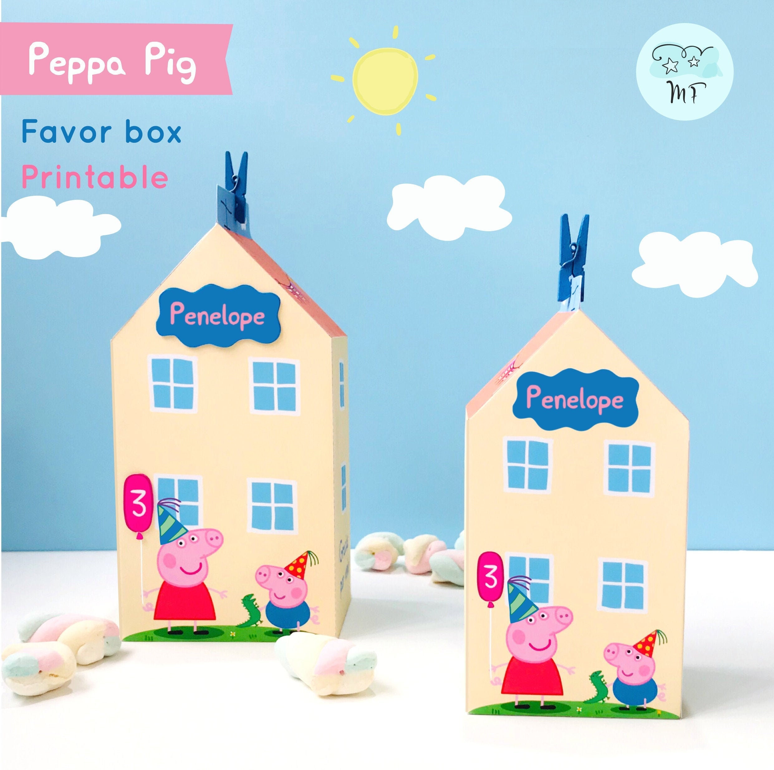 Peppa Pig Printable House candy box Treats box |