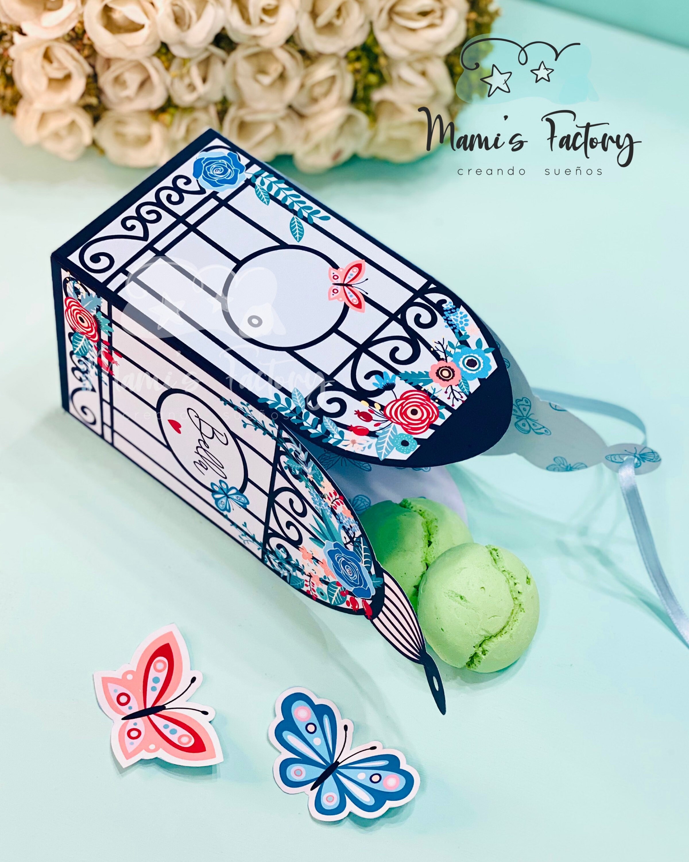 Light Blue Butterfly / Printable Bird Cage Gift Box / Etsy Australia