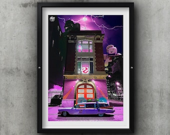 Ghostbusters Ecto 1 print - Ghostbusters Ecto 1 poster, Ghostbusters Ecto 1 wall art, Ghostbusters Ecto 1 gift, Ghostbusters Ecto 1 artwork