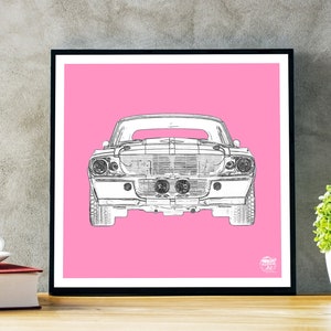 Ford Mustang GT500 Print Ford Wall Art, Ford Mustang Wall Art, Ford Mustang gifts, Muscle Car Print, Ford Wall Decor, Classic Car print image 1