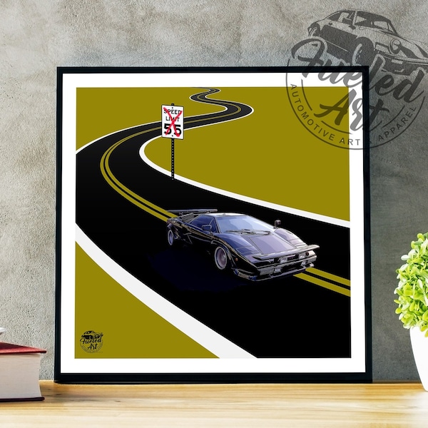 Cannonball Run Countach Poster Etsy