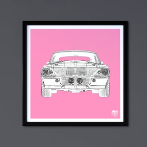 Ford Mustang GT500 Print Ford Wall Art, Ford Mustang Wall Art, Ford Mustang gifts, Muscle Car Print, Ford Wall Decor, Classic Car print image 2