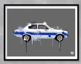 Ford Escort Mk1 RS2000 print - Ford Escort Mk1 R2000 wall art, Ford Escort Mk1 RS2000 Poster, Ford Escort Mk1 RS2000 gift, Classic Ford gift