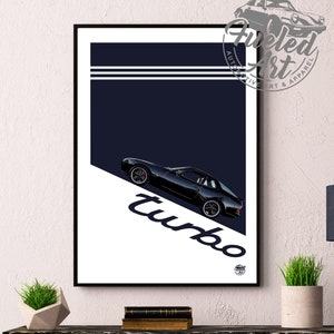 Porsche 944 Turbo print - Porsche 944 Turbo gift, Porsche 944 Turbo poster, Classic Porsche Poster, Porsche 944 Turbo Wall Art, Man cave art