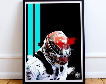 Lewis Hamilton Print - Formula 1 Wall Art, Lewis Hamilton Poster, Formula 1 Poster, Lewis Hamilton Wall Art, Lewis Hamilton Gift, F1 Poster