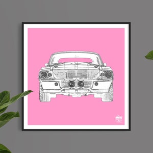 Ford Mustang GT500 Print Ford Wall Art, Ford Mustang Wall Art, Ford Mustang gifts, Muscle Car Print, Ford Wall Decor, Classic Car print image 4