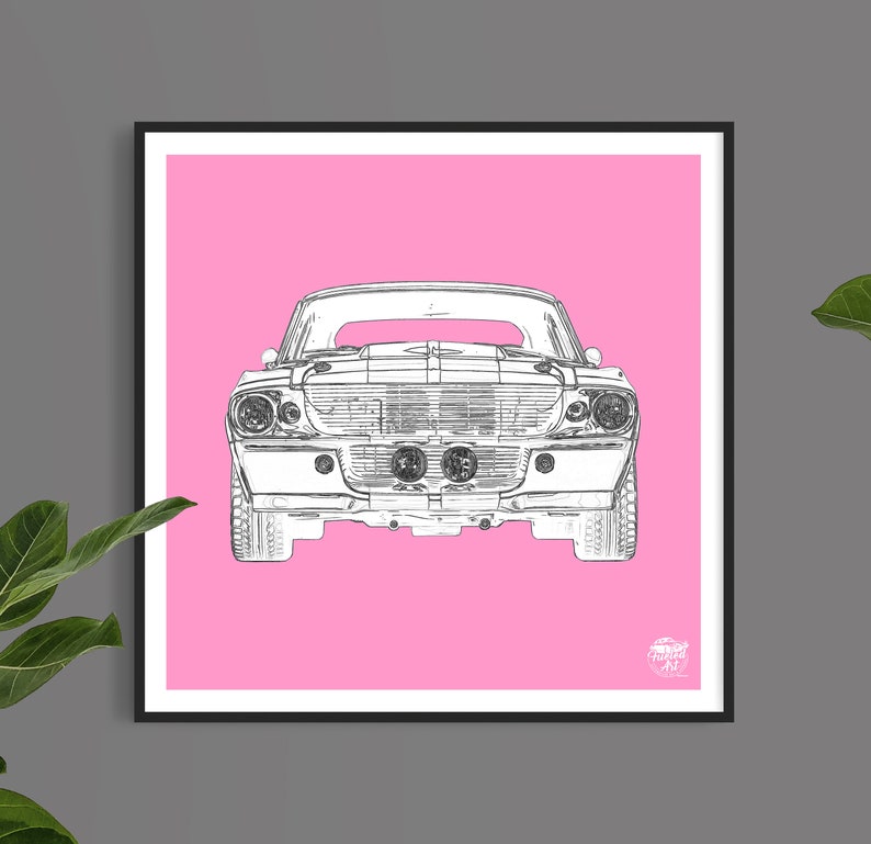 Ford Mustang GT500 Print Ford Wall Art, Ford Mustang Wall Art, Ford Mustang gifts, Muscle Car Print, Ford Wall Decor, Classic Car print image 4