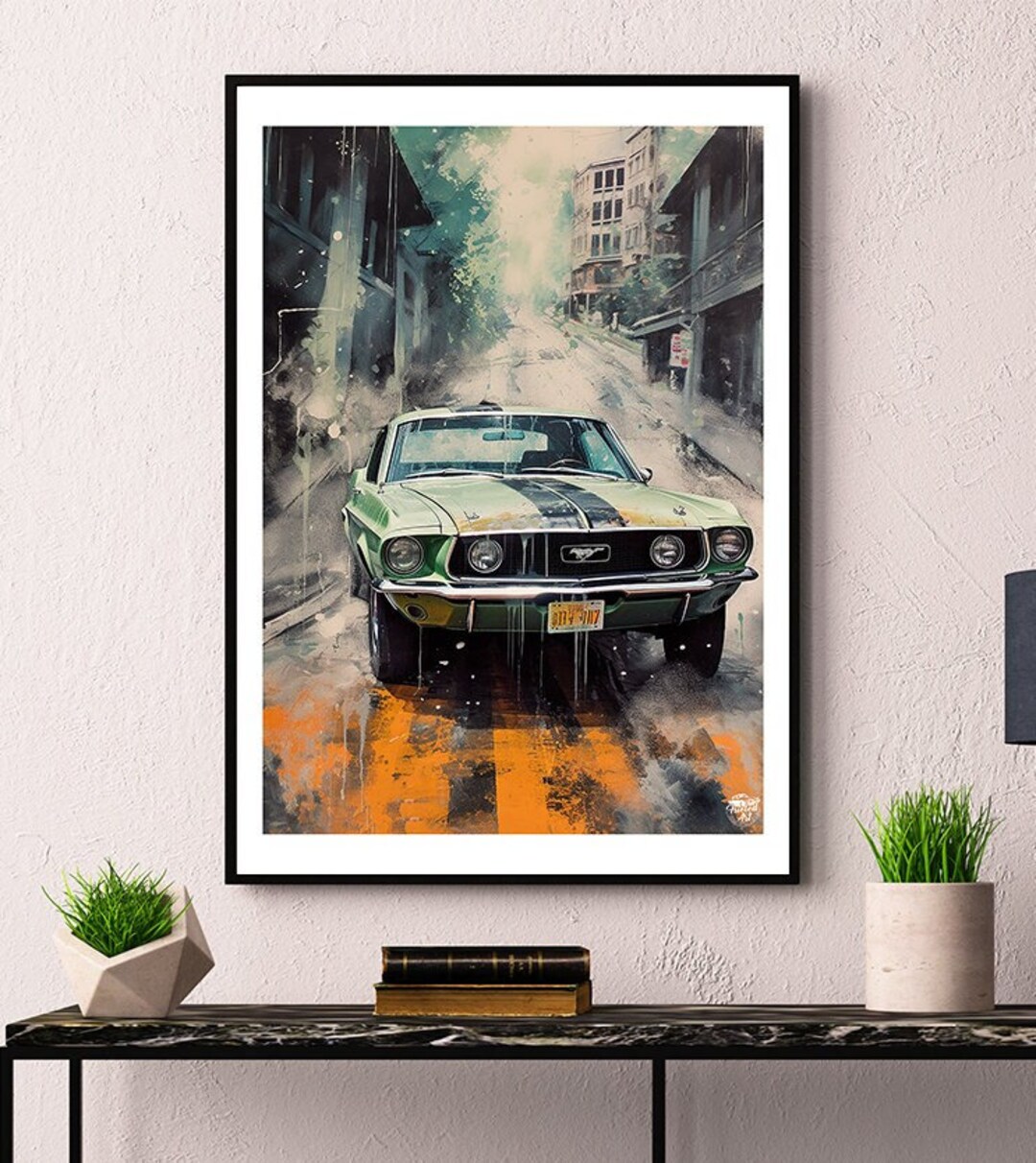 1968 Ford Mustang Print Muscle Car Print, Ford Mustang Wall Art, Ford ...