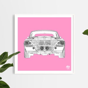 Ford Mustang GT500 Print Ford Wall Art, Ford Mustang Wall Art, Ford Mustang gifts, Muscle Car Print, Ford Wall Decor, Classic Car print image 3