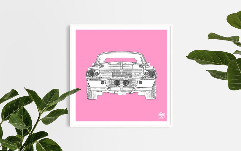 Ford Mustang GT500 Print Ford Wall Art, Ford Mustang Wall Art, Ford Mustang gifts, Muscle Car Print, Ford Wall Decor, Classic Car print image 3