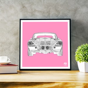 Ford Mustang GT500 Print Ford Wall Art, Ford Mustang Wall Art, Ford Mustang gifts, Muscle Car Print, Ford Wall Decor, Classic Car print image 5