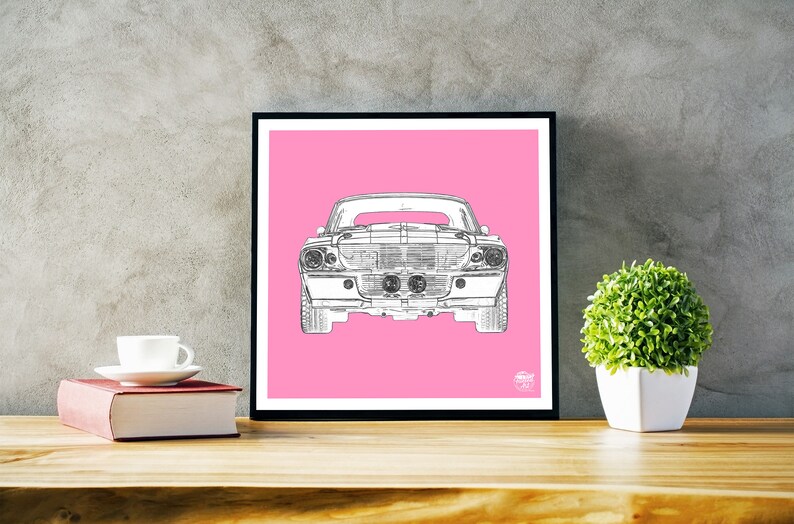 Ford Mustang GT500 Print Ford Wall Art, Ford Mustang Wall Art, Ford Mustang gifts, Muscle Car Print, Ford Wall Decor, Classic Car print image 5