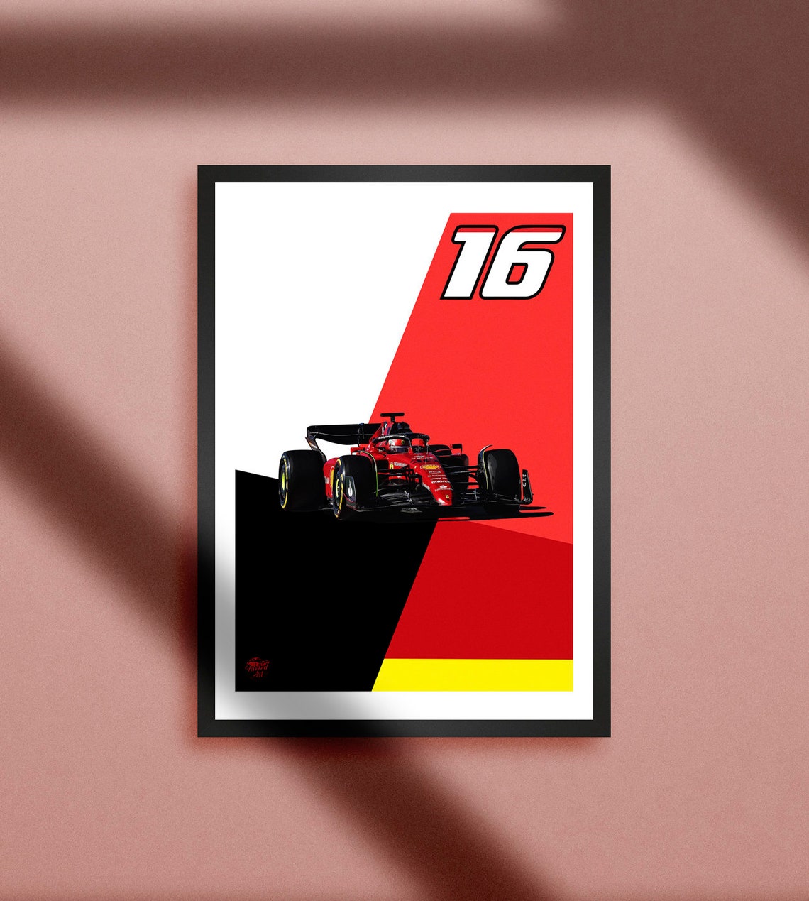 Photo Dédicacée Encadrée De Charles Leclerc (Ferrari #4) - Format 25,4 X 20,3 Cm Sur Support - Cadeau Fan De F1 - Autographe Imprimé