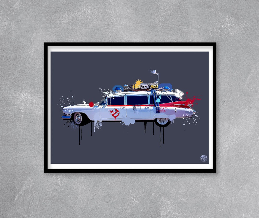 Ghostbusters Ecto 1 Print Ghostbusters Ecto 1 Poster, Ghostbusters Ecto ...