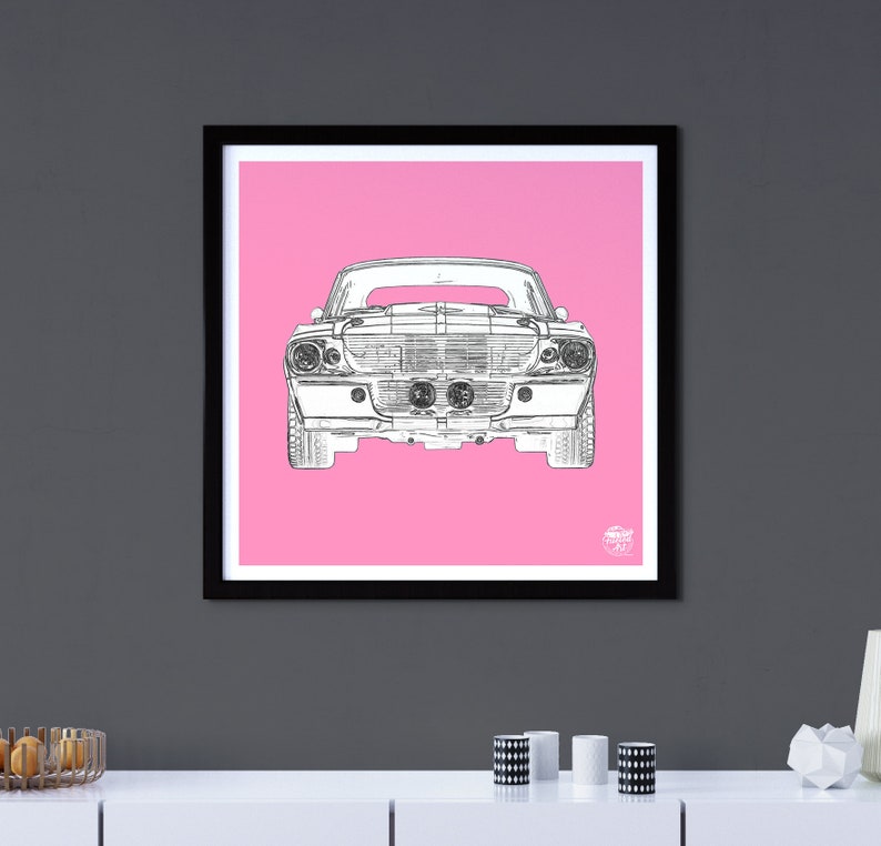 Ford Mustang GT500 Print Ford Wall Art, Ford Mustang Wall Art, Ford Mustang gifts, Muscle Car Print, Ford Wall Decor, Classic Car print image 2