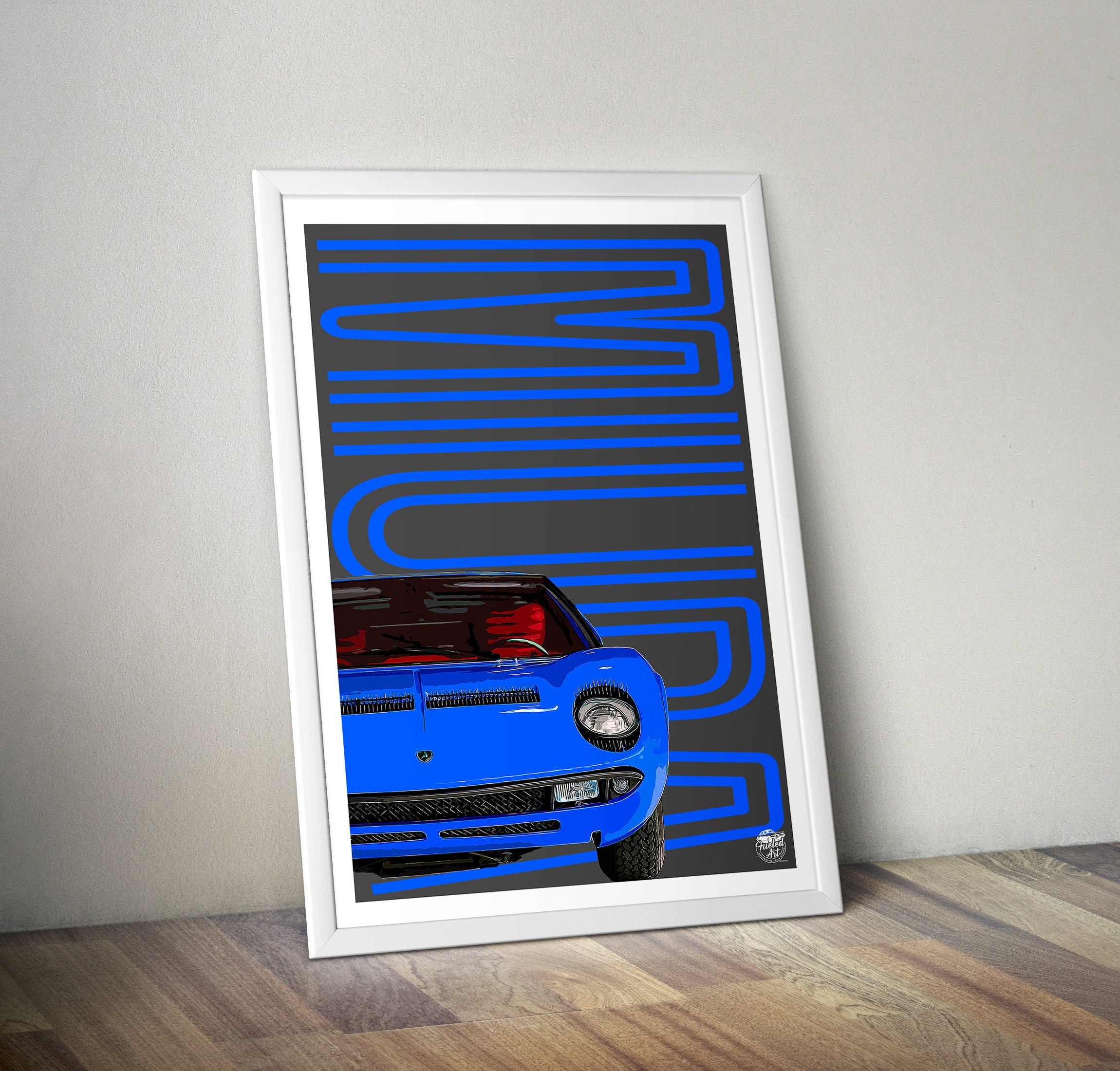 Poster Ou Toile Lamborghini Miura P400 1967 - Art Rogan Mark - DìMò ART Neuf
