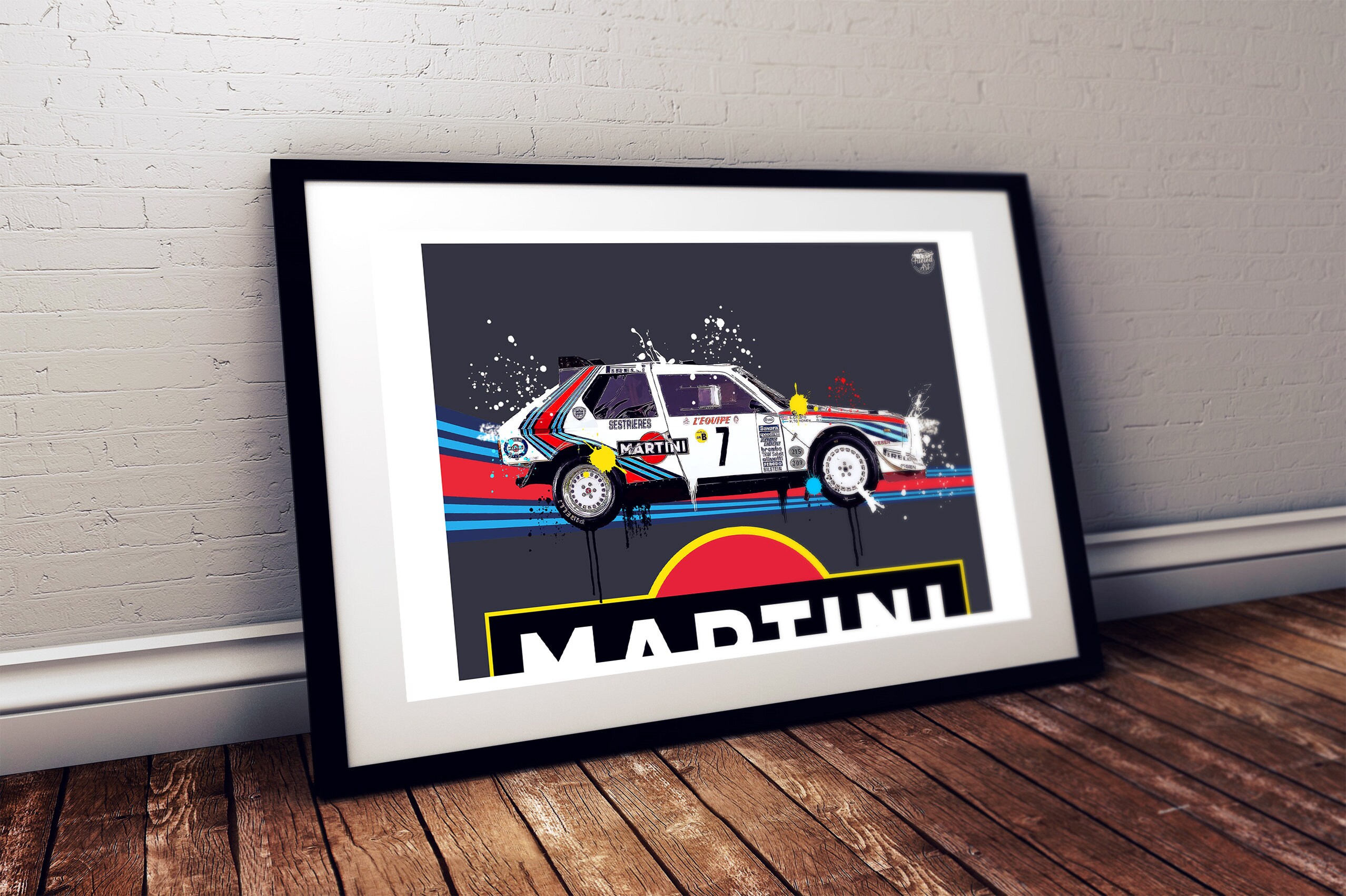Poster Lancia Delta HF Integrale, icônes de la course : art mural