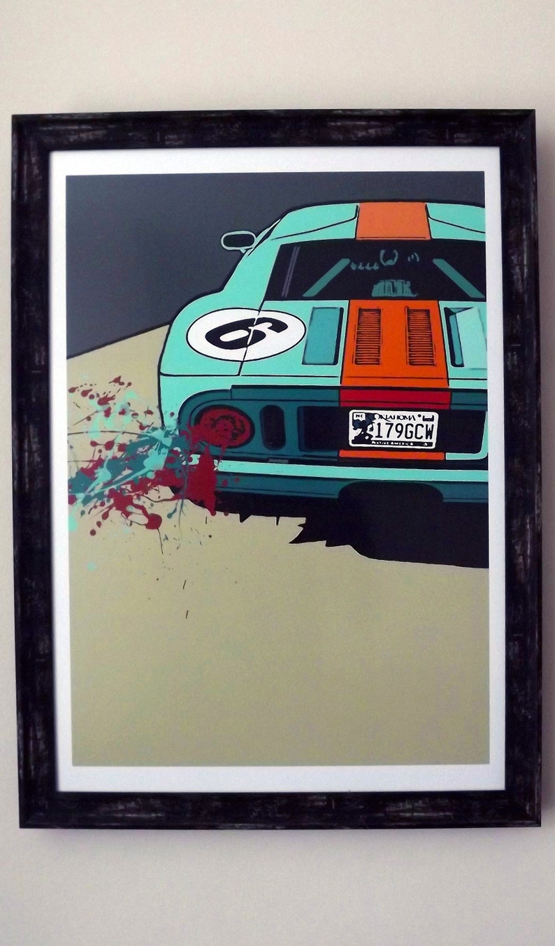 Ford GT40 Print Ford GT40 Wall Art, Man Cave Art, Ford GT Poster, Ford