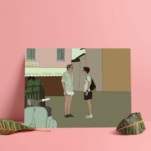 Call Me By Your Name Oliver and Elio Line Art Matte Poster
