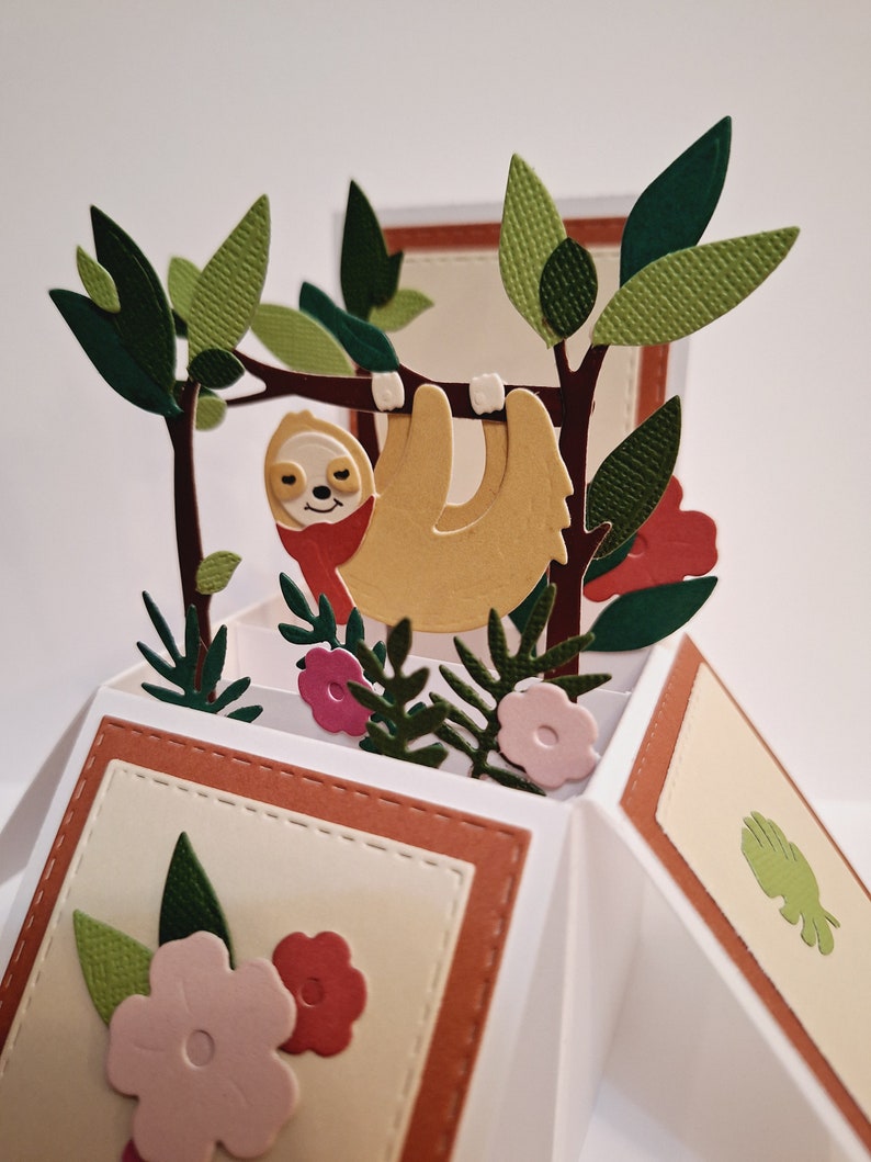 Sloth Pop up Box Card Etsy UK