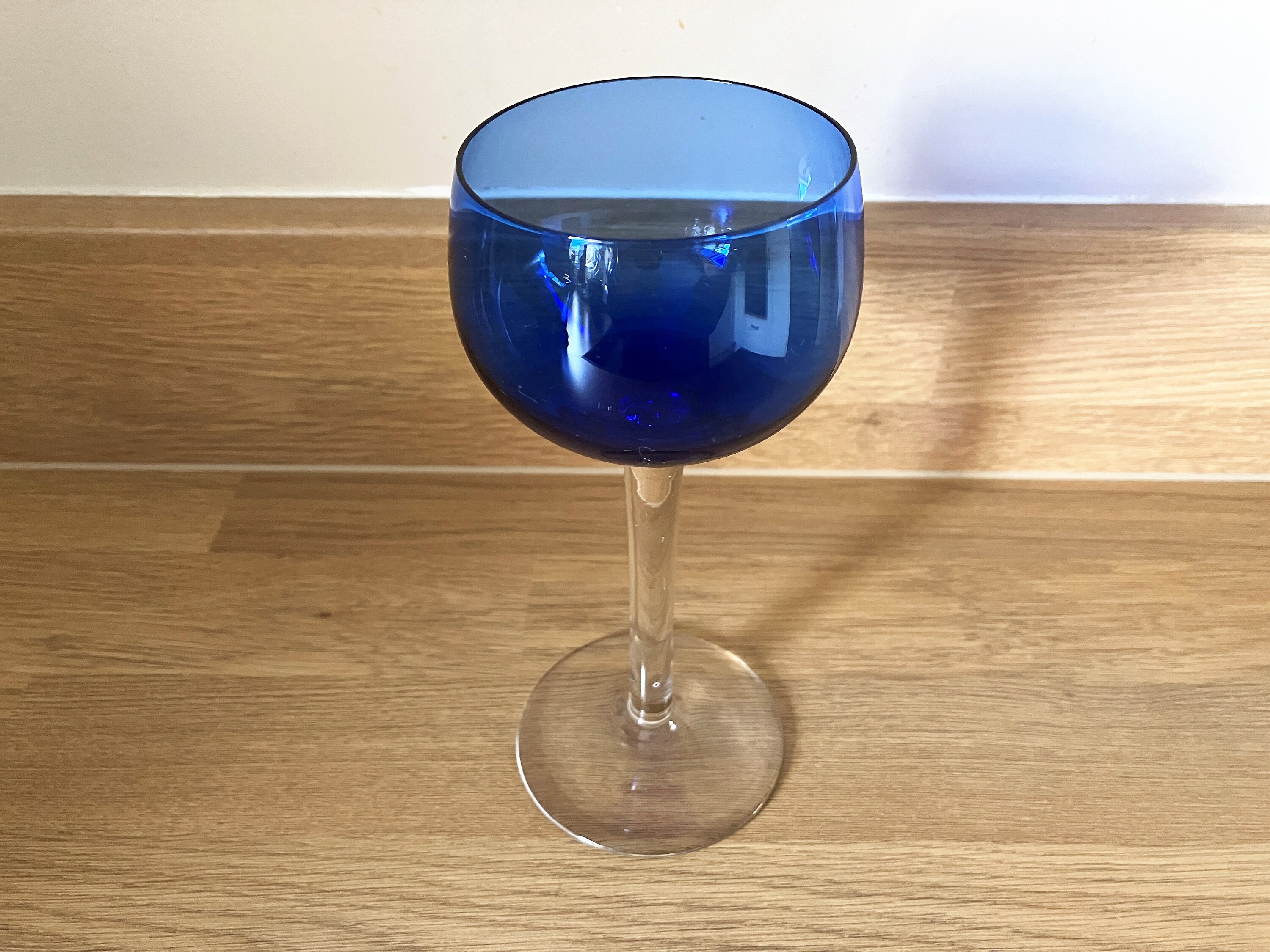 A Single Cobalt Blue Wine Glass Etsy UK
